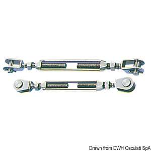 Rigging screws with two fixed jaws